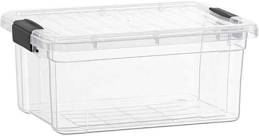 Superio Clear Storage Box with Lid, 36 Quart Plastic Container Bins for Organizing, Stackable Crates, BPA Free, Non Toxic, Odor Free, Organizers for Home, Office, School, and Dorm