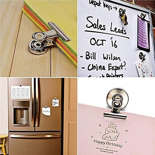 Grtard 60pack Magnetic Clips Heavy Duty, Silver Magnet Clips for Fridge, Refrigerator Magnets, Strong Magnetic Clip,Scratch Free Magnets with Clip for Refrigerator, Whiteboard, Classroom, Locker