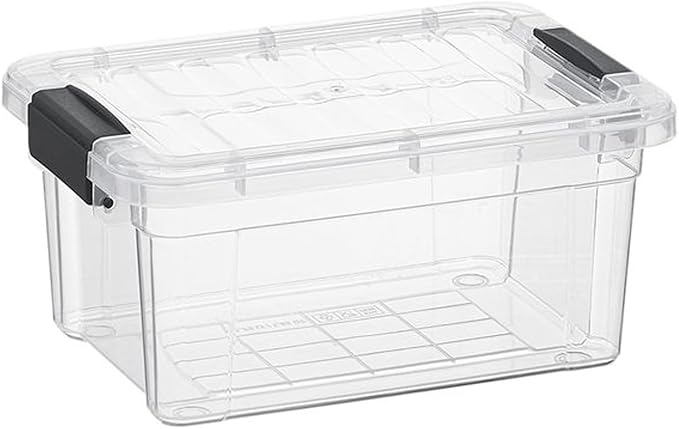 Superio Clear Plastic Storage Bin with Lid, 3.4 Qt, Non-Toxic, BPA Free, Odor Free, Organizer Storage Box, Stackable Plastic Tote for Home, Garage, School, and Office, X-Small