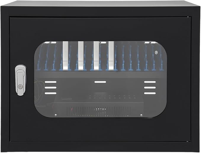 20-Device Charging Station, 200W USB Cell Phone Charge Stations, Tabletop Wall-Mount Charging Cabinet for for ＜8'' Size Cellphones & Tablet Computers