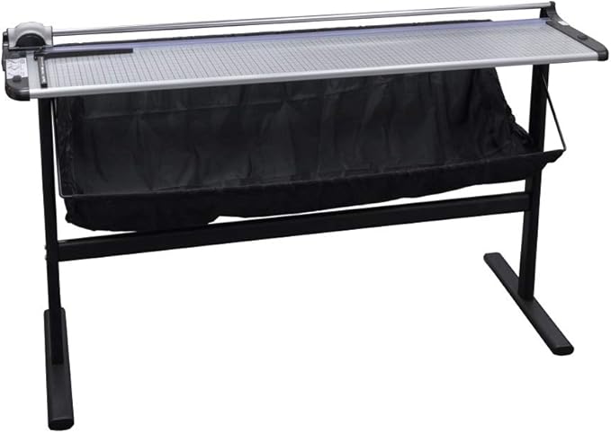 United Office Products RT51S Commercial Rotary Paper Trimmer with Stand and Fabric Catch Tray, Sturdy Metal Base, 51" Cut Length, 10 Sheet Capacity, Paper Cutter for Offices, Schools and Crafts