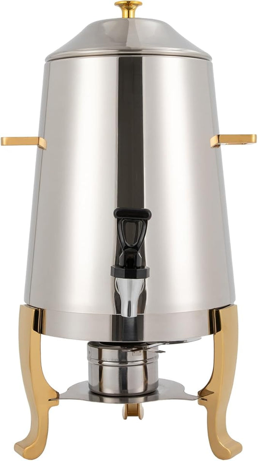 3.4 Gallon Stainless Steel Hot Beverage Dispenser, 13L Coffee Urn with Fuel Holder, Hot Chocolate/Coffee/Apple Cider Chafer for Party Buffet Catering, Durable Aluminum Tripod
