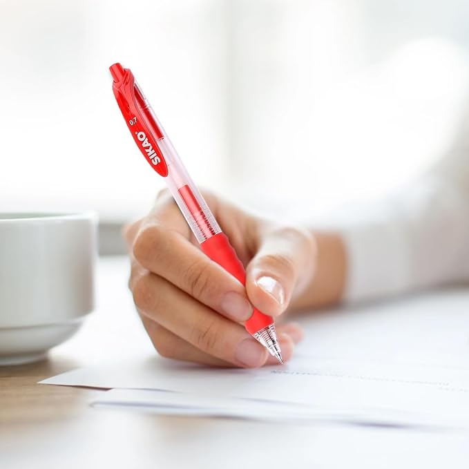 Red Gel Pens Bulk 30 Pack Red Pens Fine Point Smooth Writing No Smudge, CLOUD TOUCH Grip 0.7mm Gel Ink, Retractable Rollerball Pens for Server Office School, Lapiceros (RED)