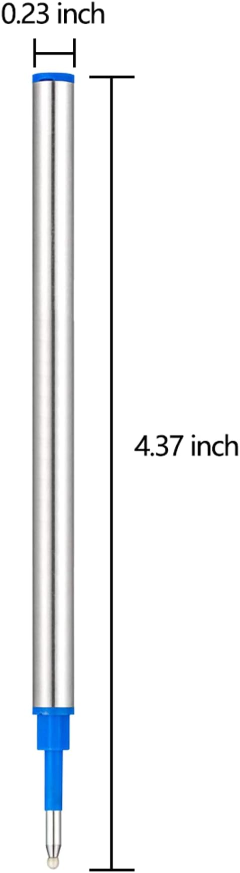 DunBong Rollerball Pen Refills, Roller Ball Fine Point 0.5mm, Red Ink Refill Pack of 5 - Replaceable Ballpoint Pen Refills Medium Point (Blue)