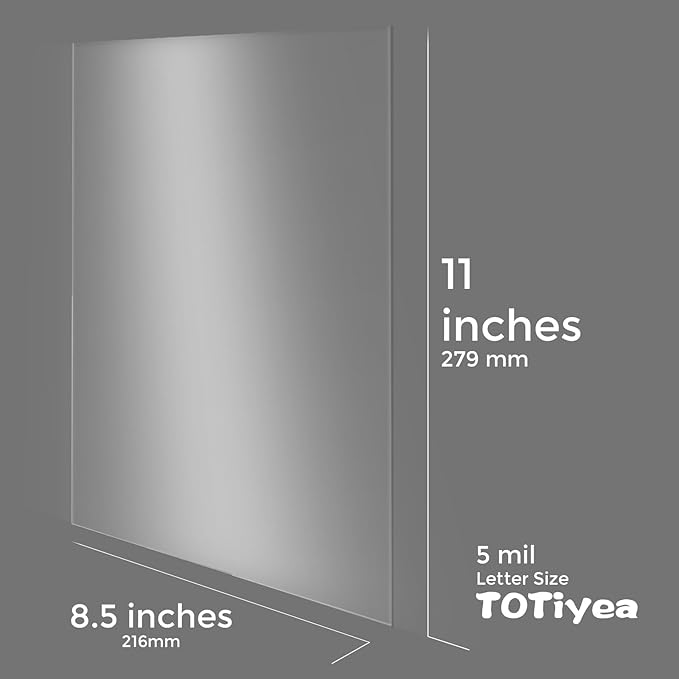 TOTiyea 200 Pack 5 Mil PVC Binding Presentation Covers, Clear Report Covers for Binding,8.5x11 Inches,Letter Size