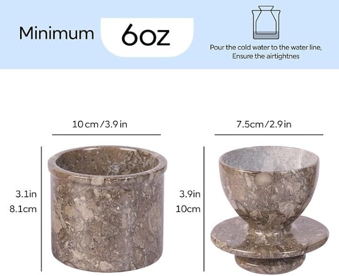 Butter Crock With Lid- Perfect Butter Keeper Crock- Classic Butter Bowl- Stylish French Butter Keeper - Purely Handcrafted Natural Marble - (Gray Oceanic)