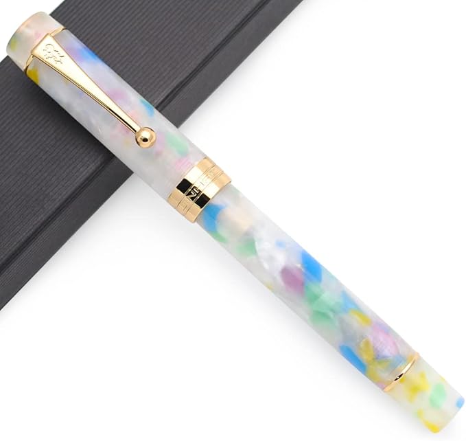 JINHAO 100 Fountain Pen with Ink Converter (Medium Nib 0.7mm, Colorful)