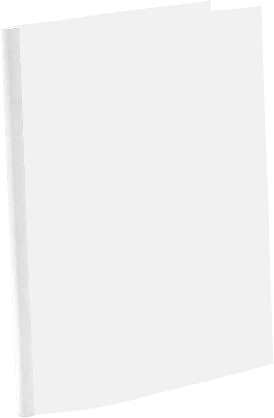 Thermal Binding Clear Covers with Steel Spine –for Thermal Binding Machines – Formerly Unibind – Used in Real Estate, Education and Various Businesses (White, 40 Sheets Max - 96/Boxes)