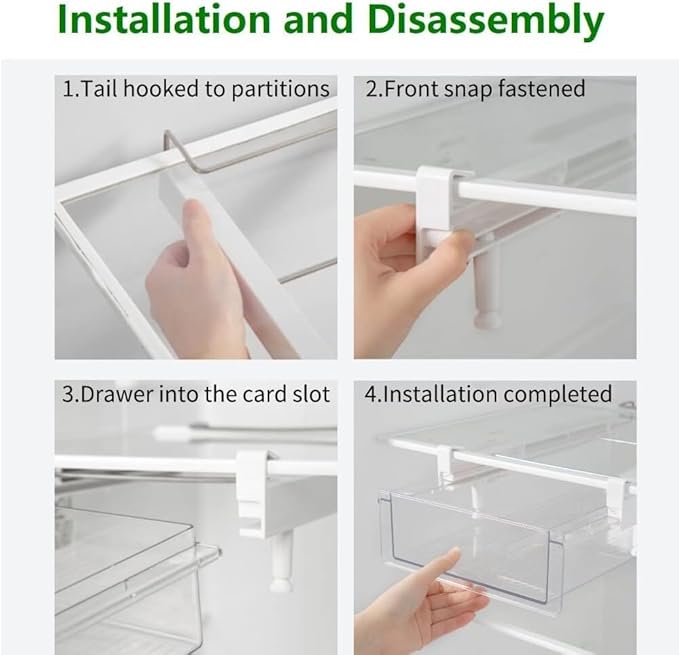 vacane Refrigerator Organizer Drawer,Plastic Fridge Drawer With Handle Pull Out Fridge Bins Organizer, Extra-Long Stretch 19.5",Cheese, Deli Meat, Drinks, Fruit, Vegetable