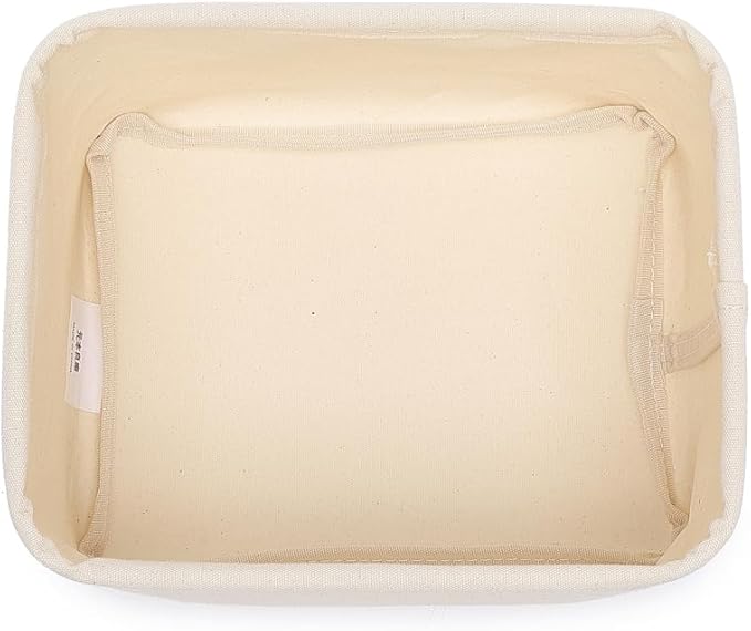 Foldable Storage Bins with Lids Cotton Canvas Rectangular Storage Box Ideal for Organization Lightweight and Durable (7.48 x 5.91 x 4.72)