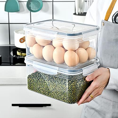 Produce Saver Box, Storage Containers, Transparent Fruit Vegetable Storage Container, Drain Storage Basket Box, Multifunctional Draining Crisper for Veggie Berry Salad Lettuce (3300ML)