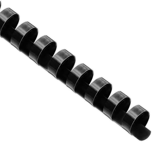 Binditek 100 Pack Plastic Binding Comb Spines, 1/2 Inch Diameter, 90 Sheet Capacity, for Letter Size, Black, for Students and Coworkers