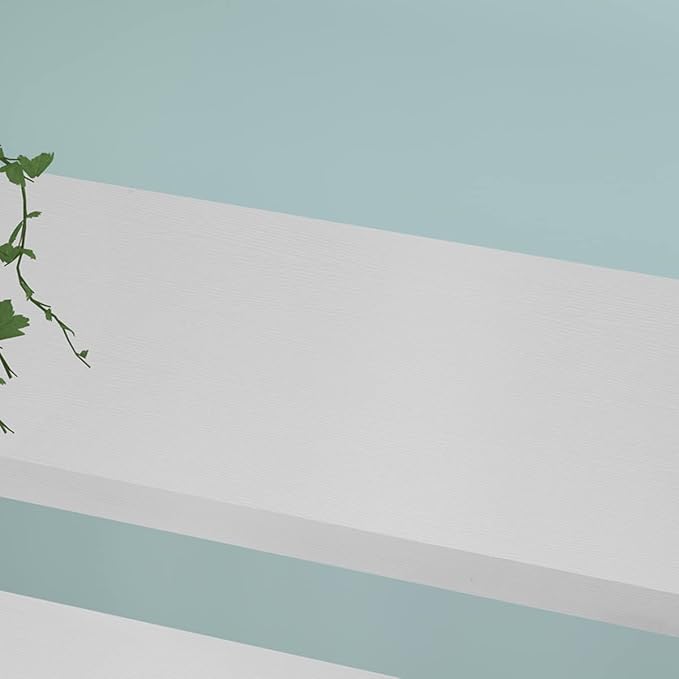 HSH 4 Tier White Bookshelf, Modern 4 Shelf Etagere Bookcase, Industrial Wood and Metal Storage Shelves and Display Book Rack, Farmhouse Open Wide Book Shelf for Bedroom Living Room Office, White Oak