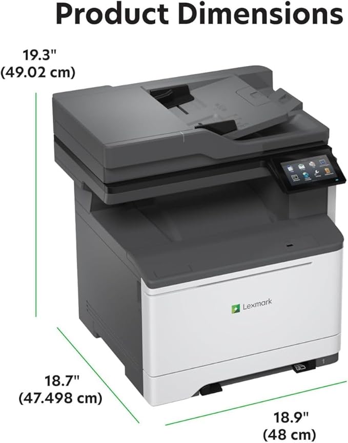 Lexmark CX532adwe Color Laser Wireless All-in-One (50M7040) Bundle with 75M10K0 Blk 3K Yield Toner, 75M10C0 Cyan 2K Yield Toner, 75M10M0 Magenta 2K Yield Toner, 75M10Y0 Yellow 2K Yield Toner
