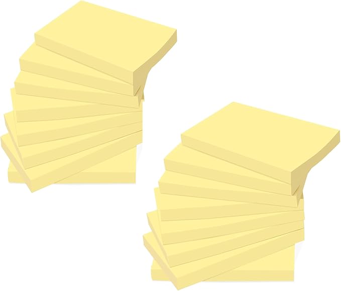 2 x 1.5in Sticky Notes Mini, Yellow Sticky Notes,1600pcs Notes Pads Small Memo Pads,100 Sheets/Pad Strong Self-Stick Pads, Bulk Tiny Pads Easy to Post Notes for Home, Meeting(16Pack)