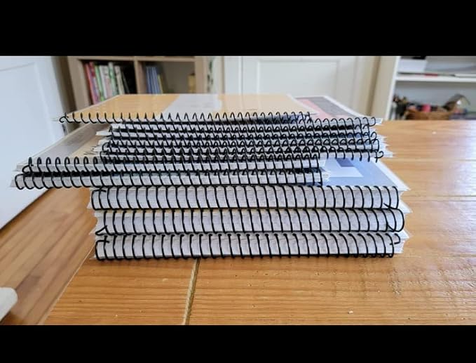 Plutreas 100 Pack Plastic Spiral Binding Coils, 4:1 Pitch, Spiral Binding Spines for Office Documents, Engineer Papers, Business Projects (6mm (30 Sheet Capacity))