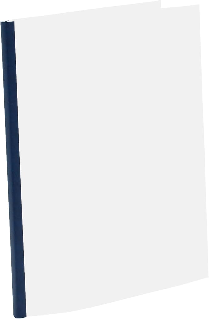 Thermal Binding Clear Covers with Steel Spine –for Thermal Binding Machines – Formerly Unibind – Used in Real Estate, Education and Various Businesses (Navy, 120 Sheets Max - 60/Box)