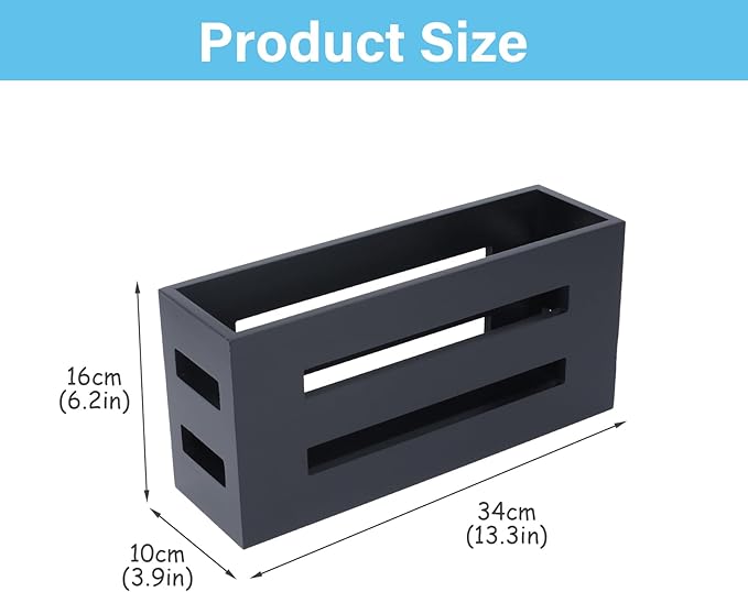 Magazine File Holder, Standing Wooden Magazine Rack, Desk Folder Organizer for Office & Bathroom-Black