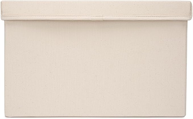 Foldable Storage Bins with Lids Cotton Canvas Rectangular Storage Box Ideal for Organization Lightweight and Durable (XL)