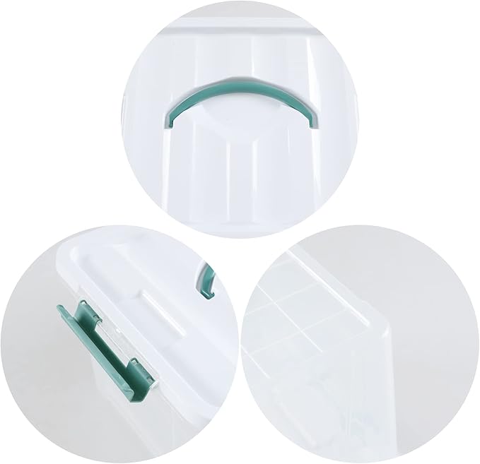 Gainhope 6 Packs 14 L Plastic Stackable Storage Bin Container Box with Latching Lid, Clear Organizer Bins with Handle