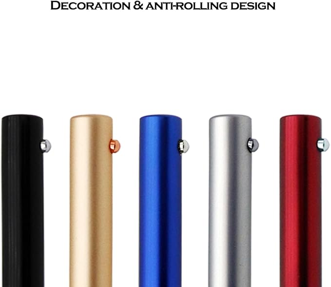 DUNBONG Retractable Metal Gel Pen, 0.5mm Medium Point Ballpoint Pens, Black Gel Ink (Golden)