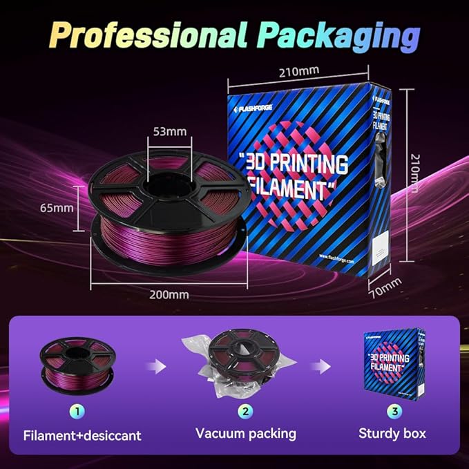 FLASHFORGE Chameleon Rapid PLA Filament 1.75mm Abyssal Rede, PLA Color Shift High Flow Speedy 3D Printer Filament, Max 500mm/s Fast Printing, Display Shimmering Effects from Various Angles and Light