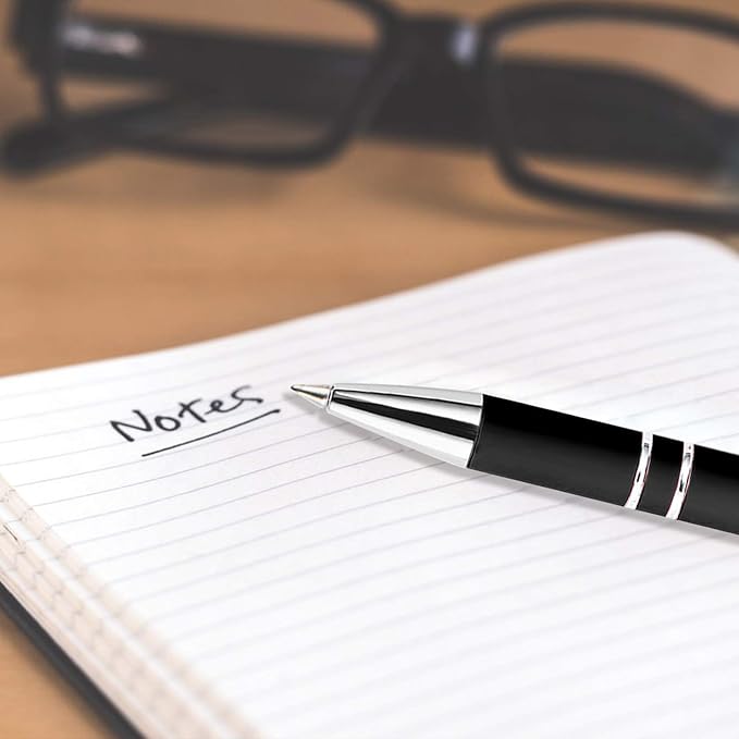 Personalized Ballpoint Pens, 100 Pcs, Custom Engraved with Name or Logo, Smooth Black Ink, Touch Tip Design, Ideal for Office, School, Gifts