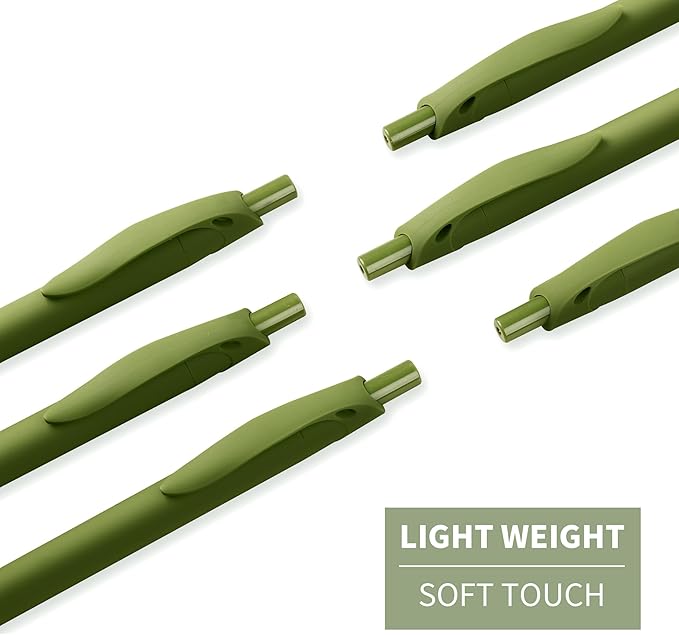 deegtran Pens Bulk, 50 Pack No Bleed Sage Green Click Pen, Wholesale Retractable Ballpoint Pens, Pens Medium Point, Smooth Ink Pen, 1.0MM Sage Green