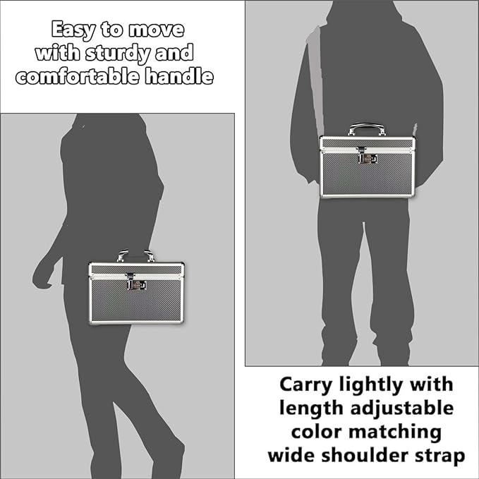 Storage Lock Box with Combination code, Lockable Medicine Storage Case, Empty First Aid Box, Security Lock Box, Multipurpose Lockbox for Home and Outdoor Use (Gray, Large)