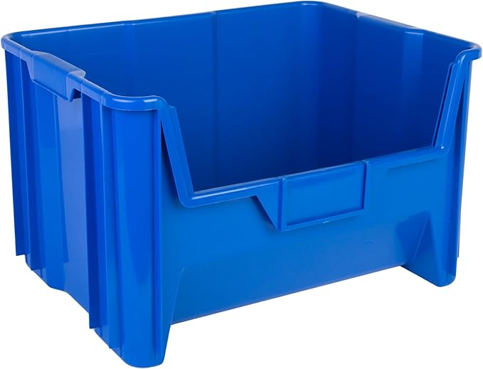 Hudson Exchange 20" x 15" x 12.5" (54 Pack) Plastic Giant Stackable Hopper Bin Container, Blue