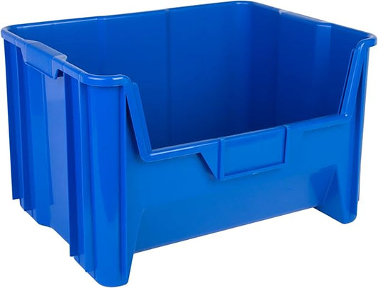 Hudson Exchange 20" x 15" x 12.5" (54 Pack) Plastic Giant Stackable Hopper Bin Container, Blue