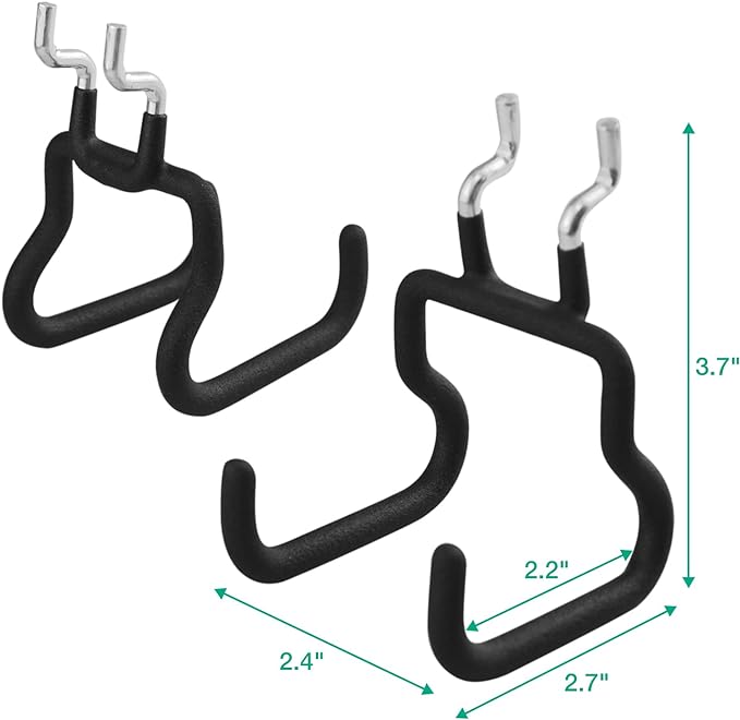 G.CORE 8-Pack Pegboard Hooks, Peg Board Tool Utility Hooks & Hangers Fit 1/4" Pegboards, Heavy Duty Metal Peg Board Shelving Hooks, Wall Organizers and Storage for Craft Room Garage Workbench Office