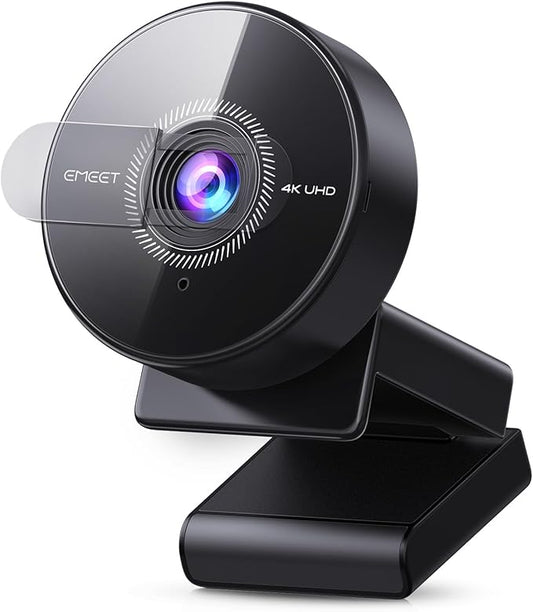 EMEET C950 4K Webcam for PC - 8 Megapixels 4K UHD, PDAF Autofocus, Noise-Canceling Mic, 70° FOV, 1080P@60FPS, Privacy Cover, USB 2.0 Plug&Play, No Tripod Hole, Ideal Webcam for Zoom/Teams/Google Meet