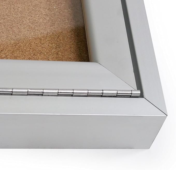 Ghent 48"x 96" 3-Door indoor Enclosed Bulletin Board, Shatter Resistant, with Lock, Satin Aluminum Frame - Natural Cork (PA34896K)-Made in USA