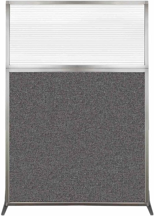 Versare Hush Screen Portable Room Divider | Workstation Wall Divider | Freestanding Privacy Hush Panels | Clear Fluted Windows | Fabric Office Divider Screen | Great for Room Separation