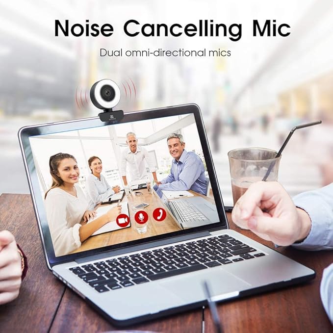 PC Webcam for Streaming HD 1080P, 960A USB Pro Computer Web Camera Video Cam for Mac Windows Laptop Conferencing Gaming Webcam with Ring Light & Microphone
