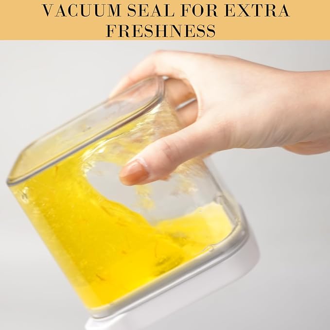 Vacuum Sealed Food Storage Containers with Pump – Airtight, Keeps Food Fresh, Prevents Bacteria – Ideal for Grains, Coffee, Snacks & dog food storage container(4-Piece Set)