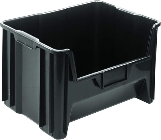 Hudson Exchange 20" x 15" x 12.5" (54 Pack) Plastic Giant Stackable Hopper Bin Container, Black