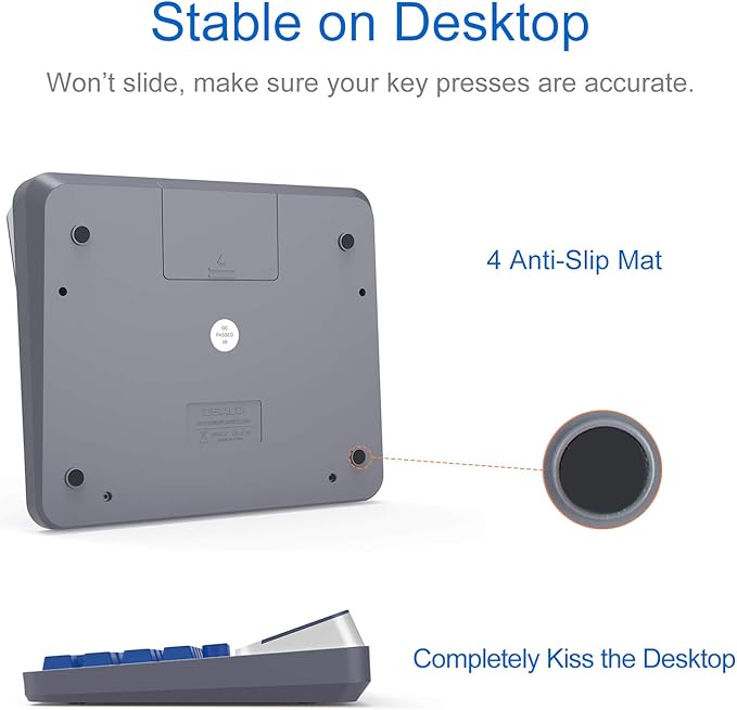 Desktop Calculator Extra Large 5-Inch LCD Display 12-Digit Big Number Accounting Calculator with Giant Response Button, Battery & Solar Powered, Perfect for Office Business Home Daily Use(6815-2pcs)