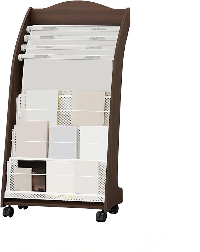 Brochure Display Rack,4 Layer Floor-Standing Magazine Rack,Literature Newspaper Catalog Display Holder With,Book Display Rack for Exhibitions, Shopping Malls, Hospitals, Offices,Family