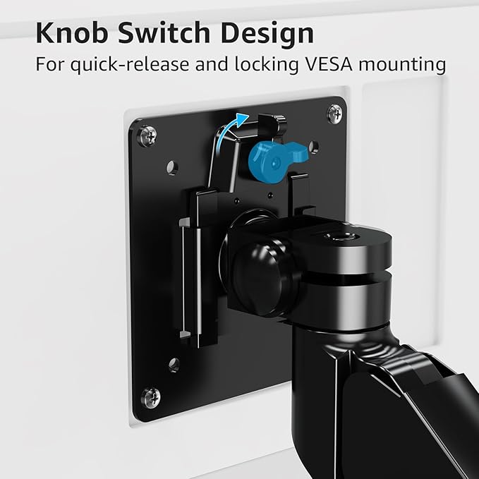 MOUNTUP Single Monitor Mount with USB Fits 42 40 35 32 27 24 Heavy Duty Widescreen, Gas Spring Monitors Stand for Desk, Holds 4.4-33 lbs Screen, Ultrawide Monitor Arm, VESA Mount Clamp/Grommet Base