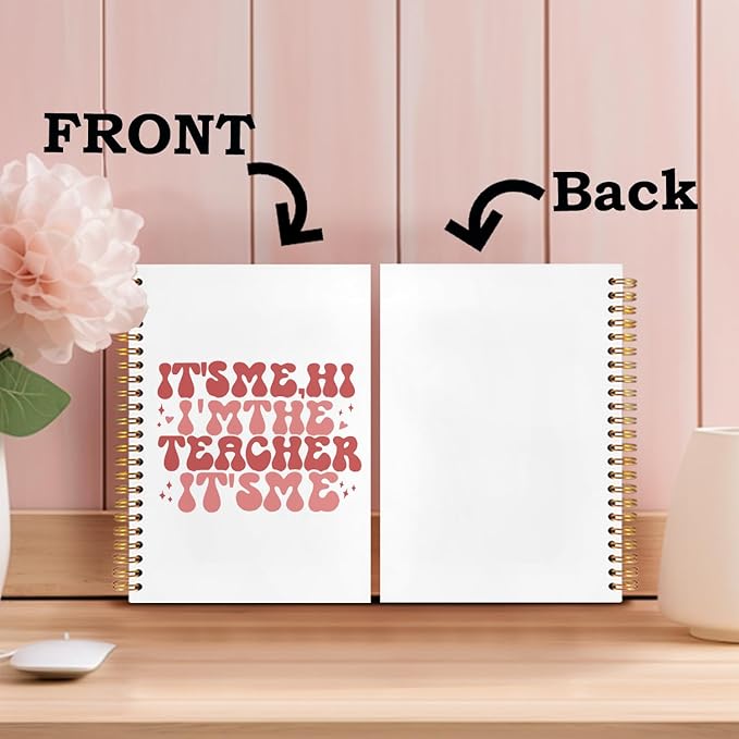 SNNDER Teacher Notebook Journal, Teacher Appreciation Gifts, Back To School Gifts for Teachers, It's Me Hi I'm the Teachers Hardcover Spiral Notebooks 5.5x8.3 Inch