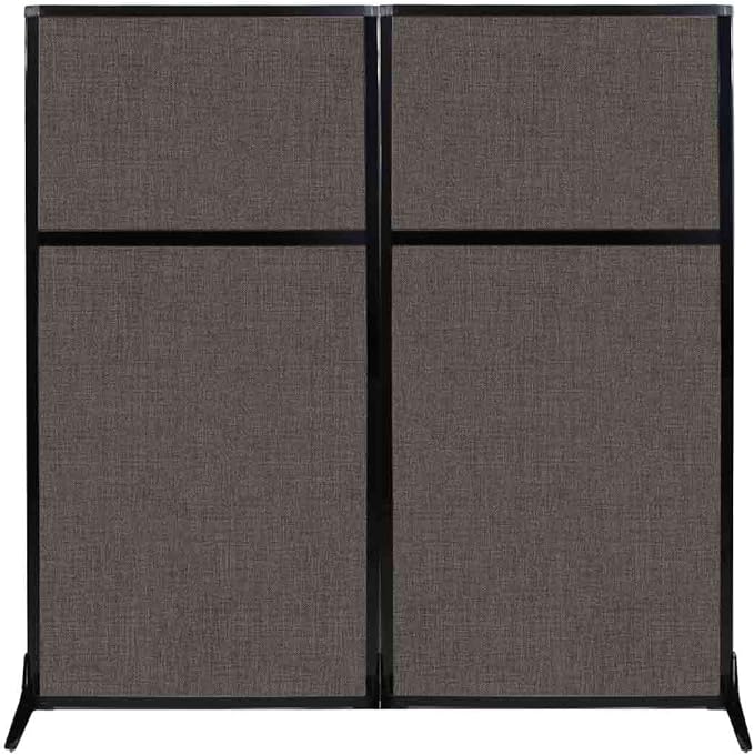 Versare Workstation Partition | Portable Wall Divider | Modern Office Cubicle | Free Standing Privacy Screen | Flexible Work Space | 66" x 70" Mocha Fabric Panels