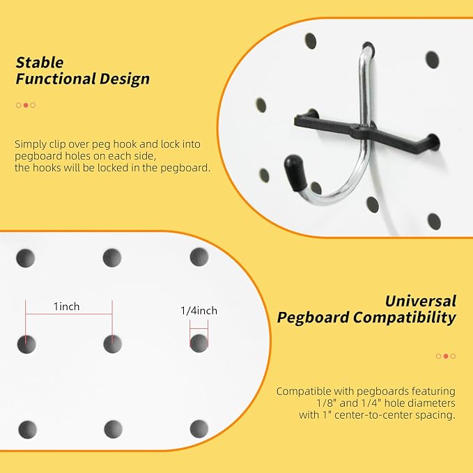 279PCS Metal Pegboard Hooks Organizer Kit for Organizing Various Tools - Heavy Duty 1/4" & 1/8" Pegboard Accessories with Pegboard Bins, Wall Mount Tool Storage for Garage, Workshop & Kitchen