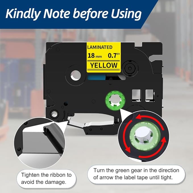 Labelife 18mm Label Tape Replacement for Brother P Touch TZe TZ Tape 18mm 0.7 Laminated TZe-641 TZe641 TZ641 for Ptouch PTD600 PTD400AD PT1880 Label Maker, 4-Pack Black on Yellow 3/4"