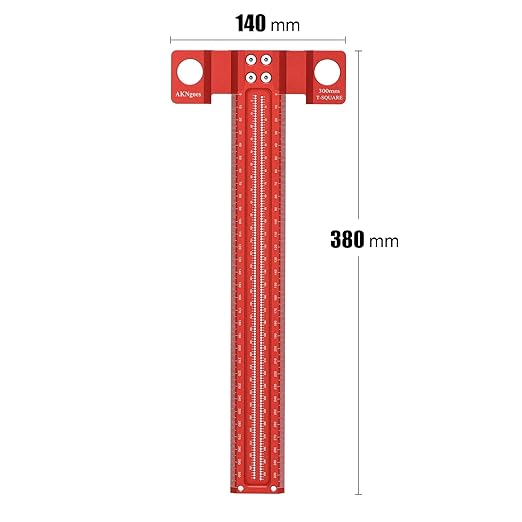 Woodworking Scriber T-Square Ruler 300mm with Thoughtful Support Lips, Architect Ruler for Carpenter Work, Layout and Measuring Tools…