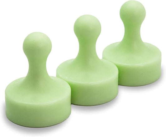 GLASSBOARD STUDIO Powerful Neodymium Magnets, Pawn-Shaped - Strong Fridge/Refrigerator and Whiteboard Magnet, Ideal for Office, Kitchen, Crafts - Rare Earth, Heavy Duty (3, Citrus Green)