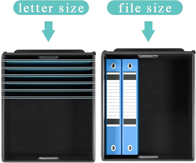 Huolewa Decorative Collapsible File Storage Organizer Boxes with Lids, Hanging Filing & Storage Boxes for Office/Decor/Home, Filing System for File and Folders Storag - (Black & White Lattice)