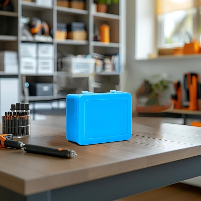 Battery Organizer Storage Box, Garage Case Holder for 24* AA, 30* AAA Batteries (Bag Not Include Batteries Pack) (blue)