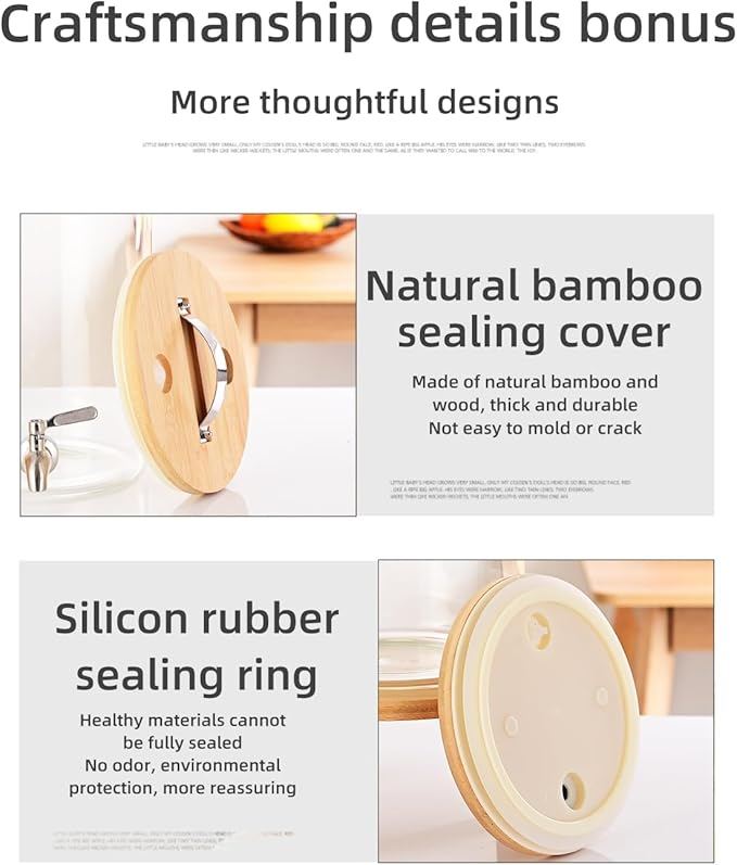 Glass Drink Dispenser, 2.9 gallons, With faucet wood stand Easy flow control, great for parties, bars & restaurants Large Glass Cold Beverage Dispensers.(2.9 gallon)